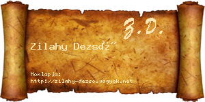 Zilahy Dezső névjegykártya